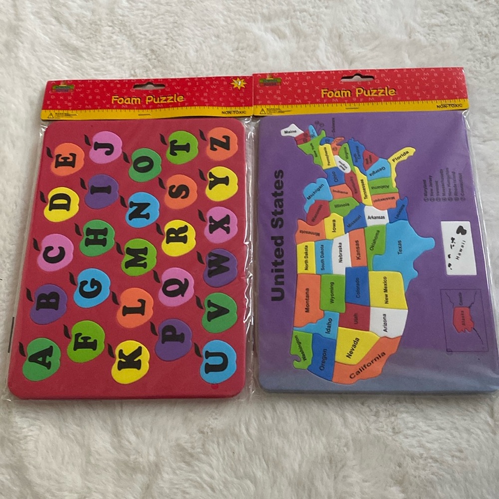 School house foam puzzles set of 2